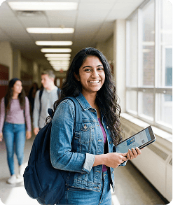 Happy student