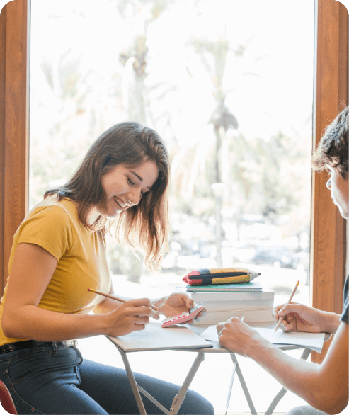 Students studying together